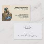 Digger die septische tank installeert visitekaartje (Voorkant / Achterkant)