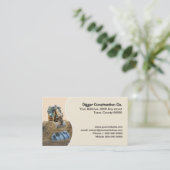 Digger die septische tank installeert visitekaartje (Staand voorkant)