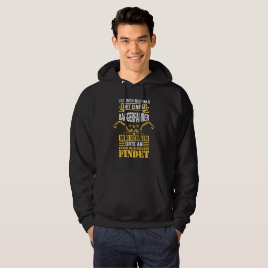 Digger Digger Driver Construction Worker Hoodie (Voorkant volledig)