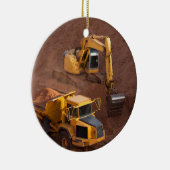 Digger en Dump Truck Keramisch Ornament (Rechts)