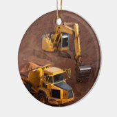Digger en Dump Truck Keramisch Ornament (Links)