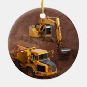 Digger en Dump Truck Keramisch Ornament (Achterkant)