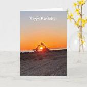 Digger en Truck die zon door het zee plaatsen Kaart (Gele Bloem)