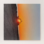 Digger en Truck die zon door het zee plaatsen Legpuzzel (Horizontaal)