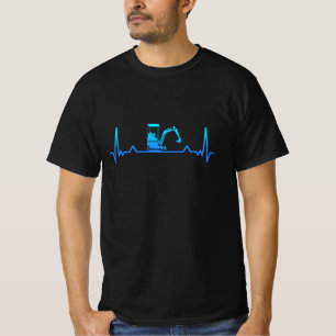 Digger Excavator Heartbeat Pap Gift T-shirt