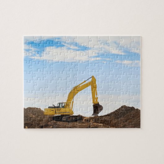 Digger graafmachine landschap legpuzzel (Horizontaal)