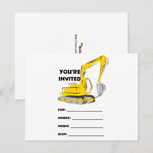 Digger Invitation Kaart (Voorkant / Achterkant)