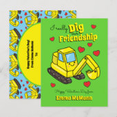 Digger Kinder klaslokaal Valentijn graafmachine Ka Briefkaart (Voorkant / Achterkant)