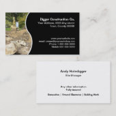 Digger op de rotsbouwplaats visitekaartje (Voorkant / Achterkant)