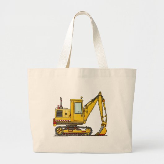 Digger Shovel Construction Bags/Tassen Grote Tote Bag (Voorkant)