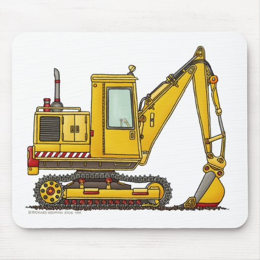 Digger Shovel Construction Muismat (Voorkant)