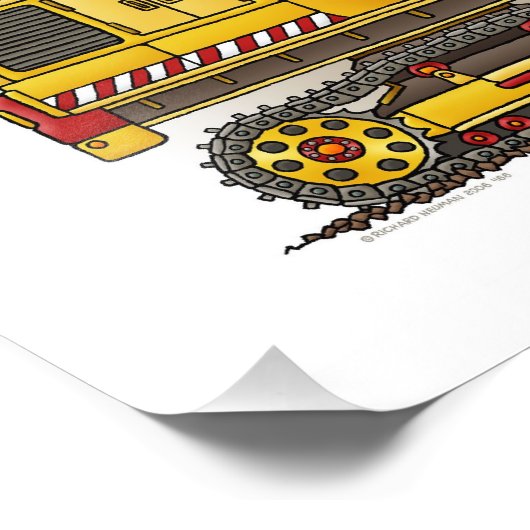 Digger Shovel Foto Afdruk (Hoek)