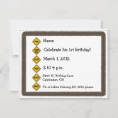 Digger Shovel Kinder Party Invitation Kaart (Achterkant)