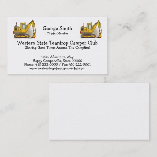 Digger Shovel Visitekaartje (Voorkant / Achterkant)