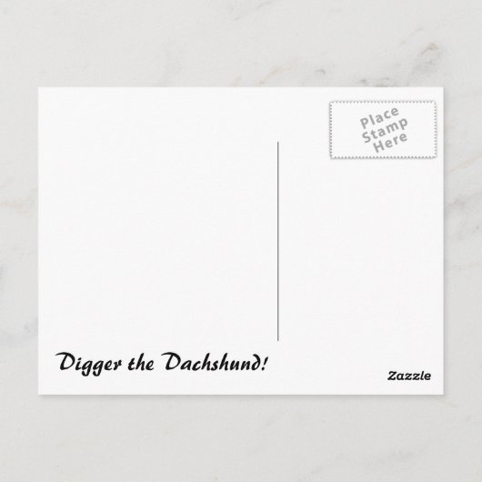 Digger the Dachshund Briefkaart (Achterkant)