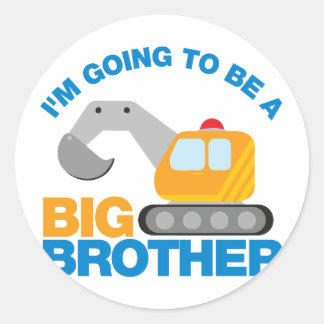 Digger Truck wordt een grote broer Ronde Sticker