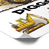 Diggers Backhoe Dozers Construction Poster Print (Hoek)