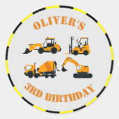 Diggers Bouwfeest Cirkel Sticker (Voorkant)