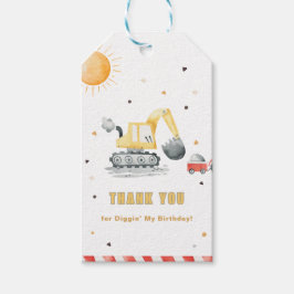 Diggin' It bouw verjaardag bedankt Cadeaulabel