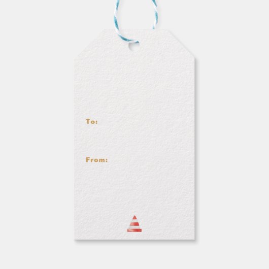 Diggin’ It Construction Birthday Thank You Cadeaulabel (Achterkant)