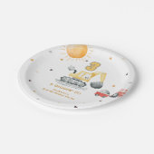 Diggin’ It Yellow Construction Brithday Party Papieren Bordje (Gekanteld)