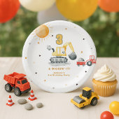 Diggin’ It Yellow Construction Brithday Party Papieren Bordje