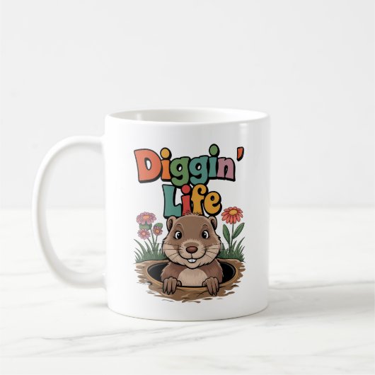 Diggin' Life Funny Gopher Koffiemok (Links)