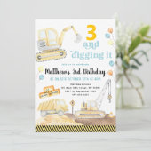 Digging It Construction Trucks Birthday Kaart (Staand voorkant)