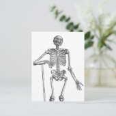 Digging Skeleton Illustratie Briefkaart (Staand voorkant)