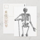 Digging Skeleton Illustratie Briefkaart (Voorkant / Achterkant)