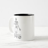 Digging Skeleton Illustratie Tweekleurige Koffiemok (Voorkant links)