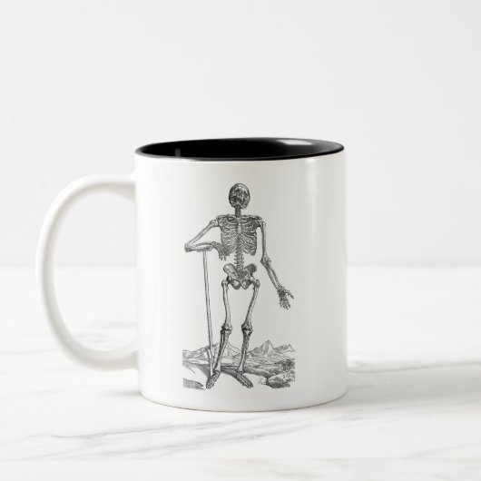 Digging Skeleton Illustratie Tweekleurige Koffiemok (Links)