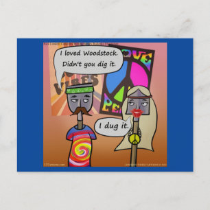 Digging Woodstock Rick London Funny Briefkaart