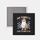 Diggity gaat het Schattigee Ghost Halloween-Kind o Magneet (Voorkant / Achterkant)