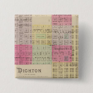 Dighton, La Ness, Sharon Springs, Kansas Vierkante Button 5,1 Cm