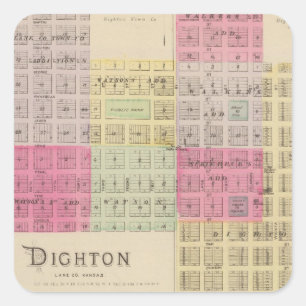 Dighton, La Ness, Sharon Springs, Kansas Vierkante Sticker