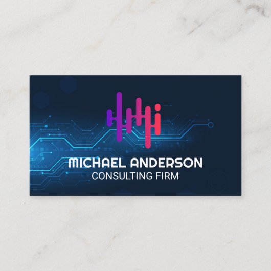 Digi Achtergrond Modern Logo Visitekaartje (Voorkant)
