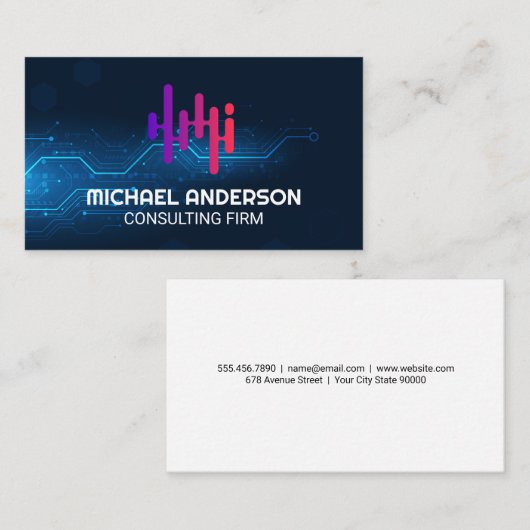 Digi Background Modern Logo Visitekaartje (Voorkant / Achterkant)