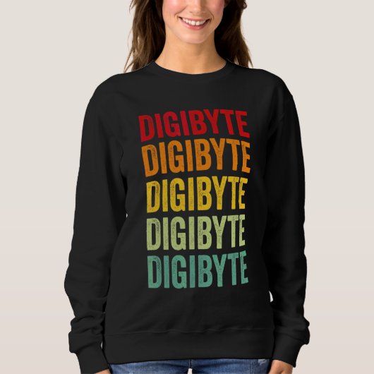 Digibyte Crypto Regenboog Tekst Ontwerp Trui (Voorkant)