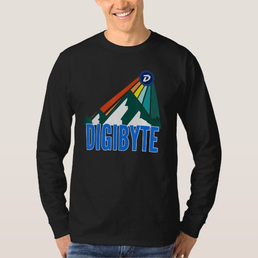 Digibyte Dgb Crypto Mountain Sun Rays Cryptocurren T-shirt (Voorkant)