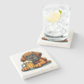 DigiPups Mastiff Hondenbier Mok Cartoon Stenen Onderzetter (Zijkant)