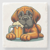 DigiPups Mastiff Hondenbier Mok Cartoon Stenen Onderzetter (Voorkant)