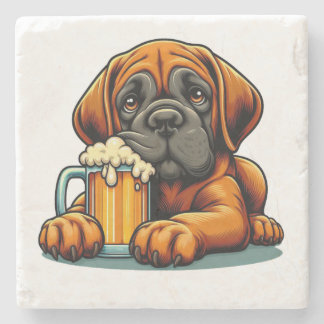 DigiPups Mastiff Hondenbier Mok Cartoon Stenen Onderzetter