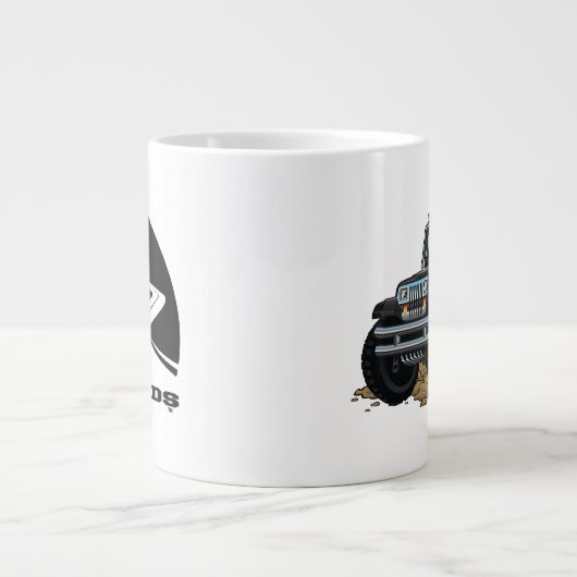 DigiRods Rat Rod Racer Black 4x4 Off Road Vehicle Grote Koffiekop (Voorkant)