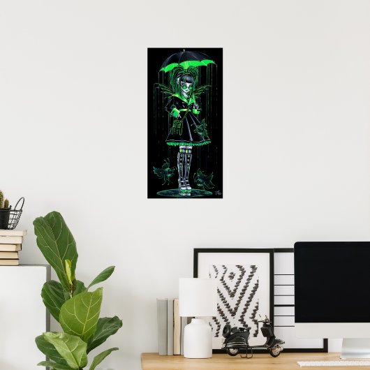 Digit Green Cybergoth Android Fairy Poster (Thuiskantoor)