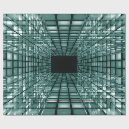 Digitaal 3D kubus ontwerp Cadeaupapier (Vlak)