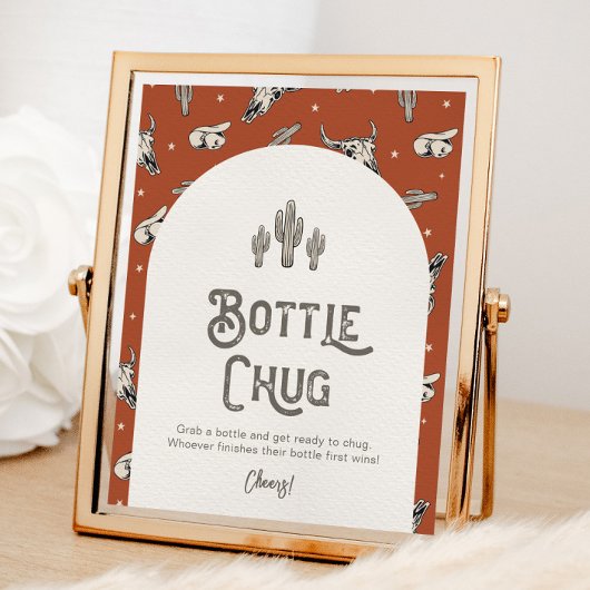 Digitaal 8x10 Western douchefles chug teken Poster