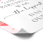 Digitaal Aardbei Verjaardagsteken Poster (Hoek)