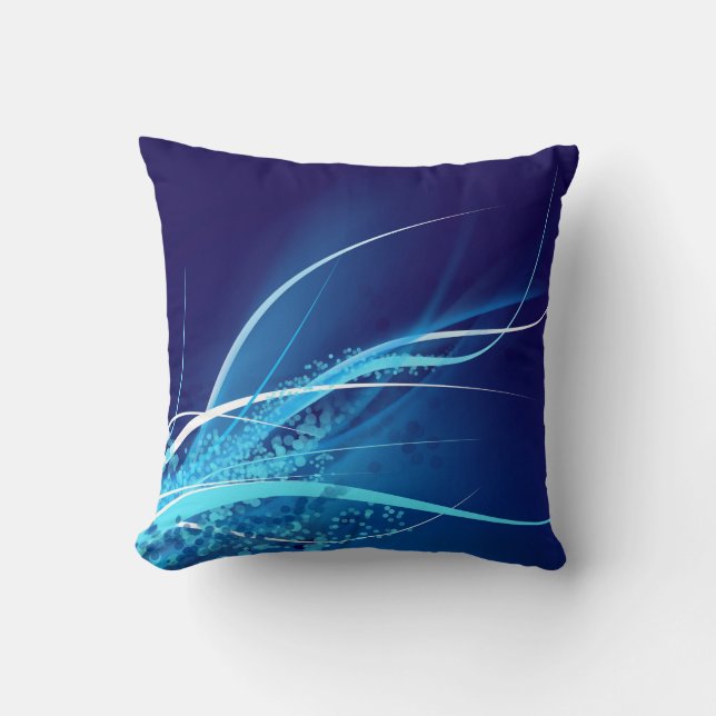 Digitaal Abstract Blauw Ontwerpkussen Kussen (Voorkant)