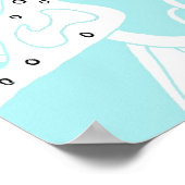 Digitaal Abstract kunstPoster "Turquoise Space" Poster (Hoek)